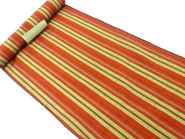 JAPANESE KIMONO / ANTIQUE BOLT FOR HOUSE WORKING COAT / WOVEN STRIPE